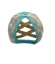 Load image into Gallery viewer, Ponytail Hats Support Patch Teal