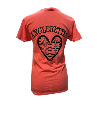 Trout Heart Tee Womens Coral