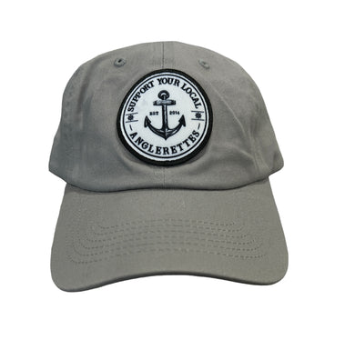 Dad Hat With Support Logo Round Bill Hat Gray
