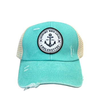 Ponytail Hats Support Patch Teal