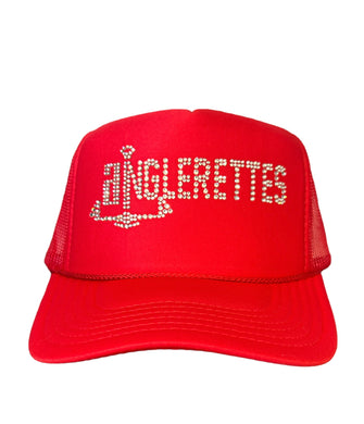 Youth Anglerettes Bling Hats Red