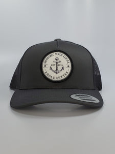 New!!! Support your Local Anglerettes Charcoal Round Bill Hat
