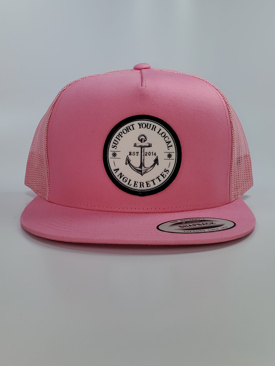 New!!! Support your Local Anglerettes Pink Flat Bill Hat