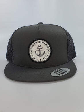 New!!! Support your Local Anglerettes Charcoal Flat Bill Hat