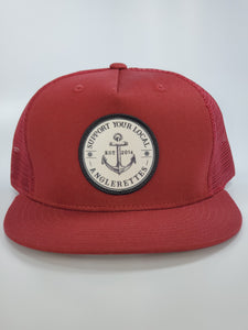 New!! Support your Local Anglerettes Maroon Flat Bill Hat