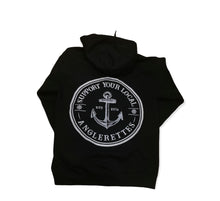 Load image into Gallery viewer, Zip Up Support Your Local Anglerettes Black Hoodie