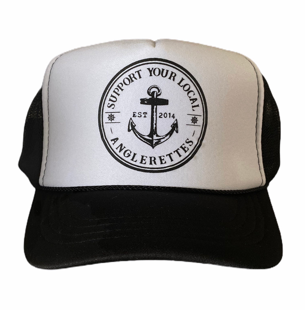 Support Your Local Anglerettes Black Foam Trucker Hat Foam Front Mesh Back Trucker Hats