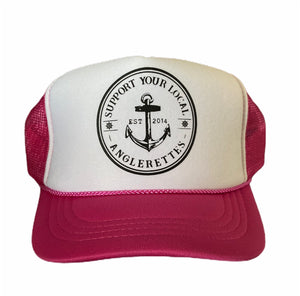 Support Your Local Anglerettes Pink  Foam Trucker Hat Foam Front Mesh Back Trucker Hats